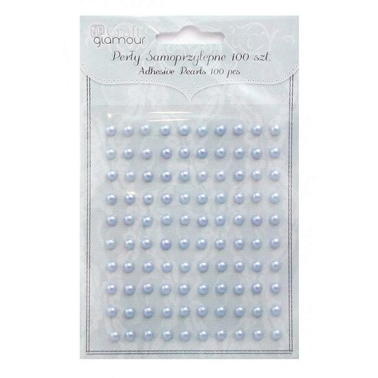 Set 100 perle adezive, 5 mm - baby blue - GRPE-009 - DP CRAFT