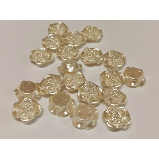 364927 - Set 20buc trandafirasi albi din acril, 1.9cm - ANT-CH
