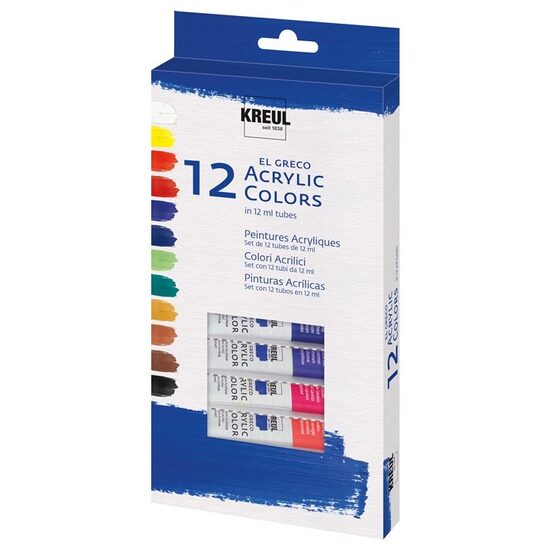 28250 - Set culori acrilice El Greco 12 x 12 ml - Kreul