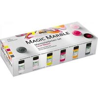 73614 - Set 6 culori clasice cu efect de marmorare - Magic Marble - Love Neon - Kreul
