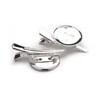 160828 - Baza brosa / clama par 25 x 40 mm argintie - STKL