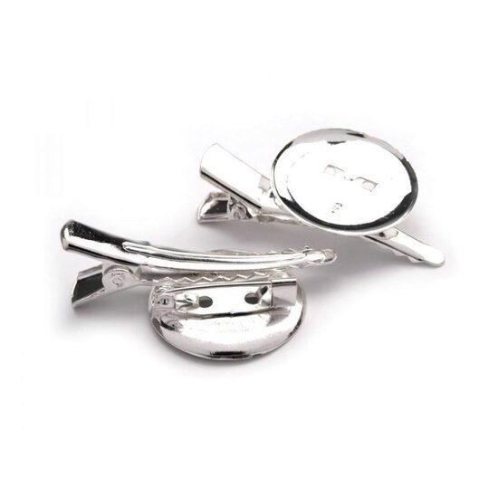 160828 - Baza brosa / clama par 25 x 40 mm argintie - STKL