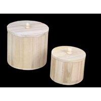 355053 Set doua cutii rotunde din lemn cu capac - ANT-CH