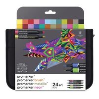Set 24 promarker, brush, metallic, neon Winsor Newton