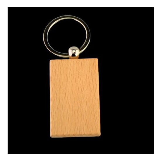 355364 Breloc lemn dreptunghiular, 3.3x5.3cm - ANT-CH