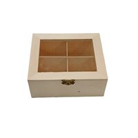 355172 Cutie ceai 4 compartimente si capac cu sticla - ANT-CH