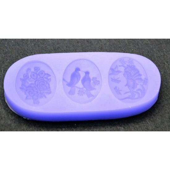 M90459 Matrita, mulaj silicon - 3 pandantive Love - ANT-CH