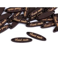 750044 - Eticheta lemn Hand Made, 6x27 mm - ovala - STKL