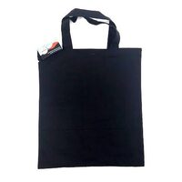 29920 - Plasa neagra din bumbac cu maner scurt, 38 x 42 cm - Pentart