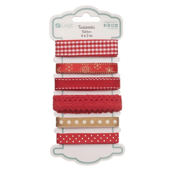 DPTA-046 - Set 6 panglici decorative de Craciun - Red glamour - DP CRAFT
