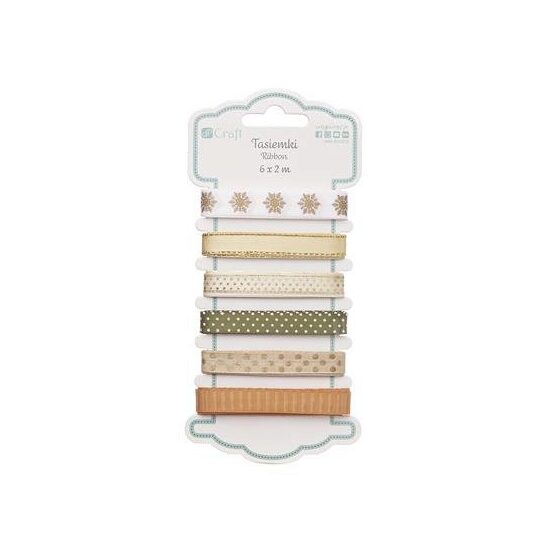 DPTA-047 - Set 6 panglici decorative de Craciun - Gold bliss - DP CRAFT
