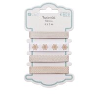 DPTA-050 - Set 4 panglici decorative de Craciun - tonuri bej - DP CRAFT