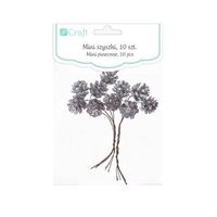 DPZA-048 - Set 10 mini conuri decorative cu glitter argintiu - DP CRAFT