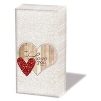 12213855 - Set 10 servetele mini 21.5x22 cm - I love you - Ambiente