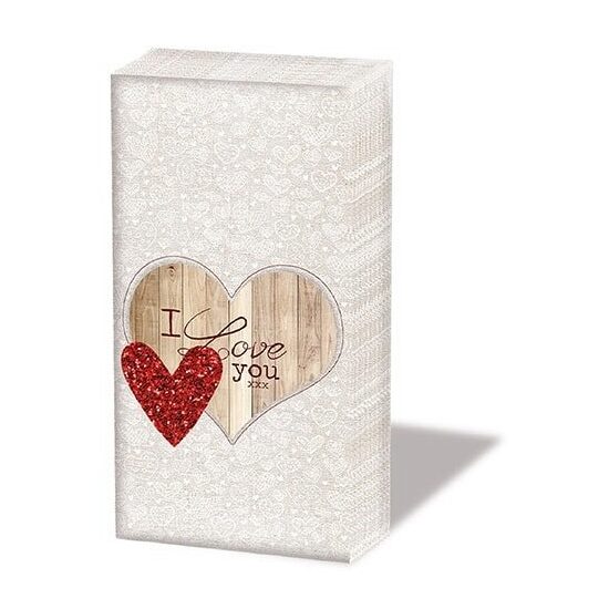 12213855 - Set 10 servetele mini 21.5x22 cm - I love you - Ambiente