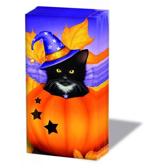 12209320 - Set 10 servetele mini 21.5x22 cm - Halloween cat - Ambiente