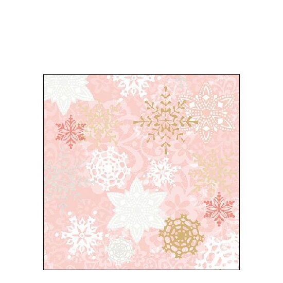 PAK219 - 32513742 - Set 20 servetele 25 x 25 cm - Delicate stamps rose - Ambiente