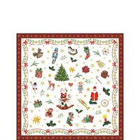 PAK158 - 32514765 - Set 20 servetele 25 x 25 cm - Ornaments All Over Red - Ambiente
