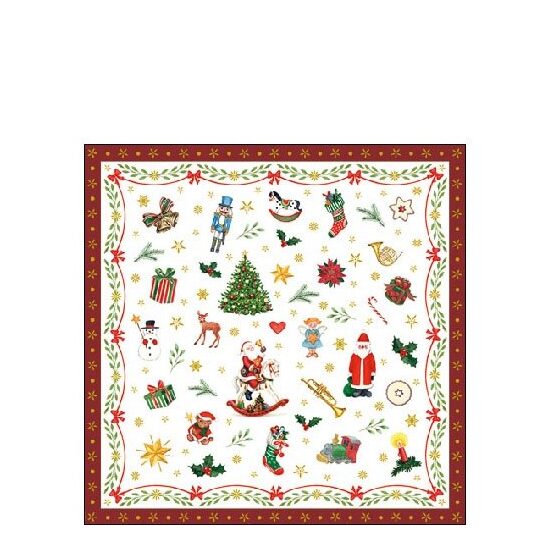 PAK158 - 32514765 - Set 20 servetele 25 x 25 cm - Ornaments All Over Red - Ambiente