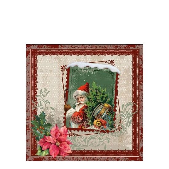 PAK264 - 32513450 - Set 20 servetele 25 x 25 cm - Santa stamp - Ambiente