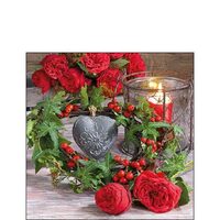 PAK203 - 12514475 - Set 20 servetele 25 x 25 cm - Roses and ivy - Ambiente
