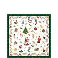PAK232 - 32514766 - Set 20 servetele 25 x 25 cm - Ornaments All Over Green - Ambiente