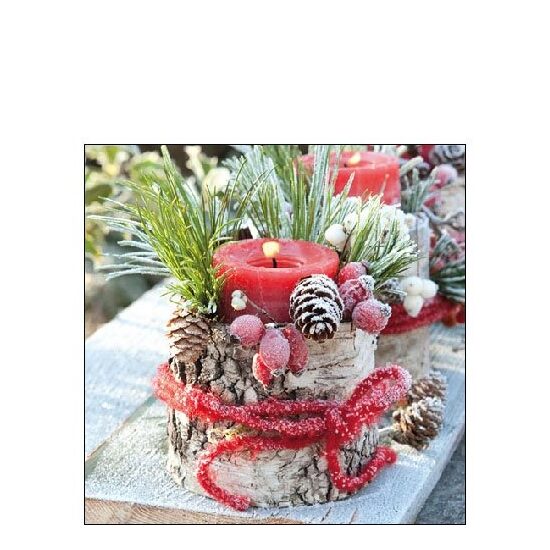 PAK163 - 32514675 - Set 20 servetele 25 x 25 cm - Frozen candle - Ambiente