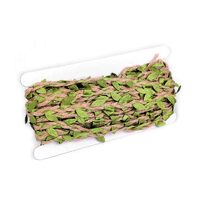 510698 - Snur decorativ din iuta cu frunze, latime 25 mm - STKL