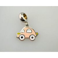 367331 - Charm metalic argintiu - masinuta roz - ANT-CH
