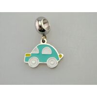 367332 - Charm metalic argintiu - masinuta turcoaz - ANT-CH