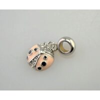 367339 - Charm metalic argintiu - buburuza cu cristale- ANT-CH