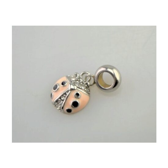 367339 - Charm metalic argintiu - buburuza cu cristale- ANT-CH