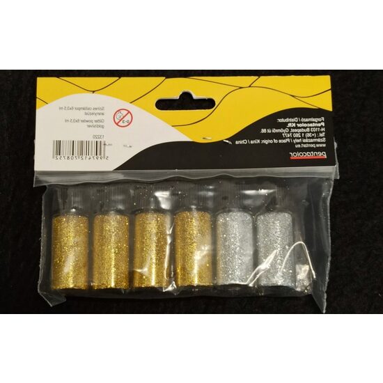 13220 - Set 6 x3.5 ml glitter auriu/argintiu - Pentart