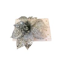 240543 - Craciunita argintie cu sclipici , 14 cm - STKL