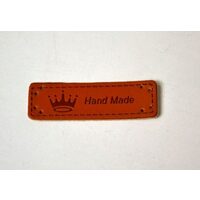 389060 Etichete din piele Hand Made, 5.0x1.5cm - coroana - ANT-CH