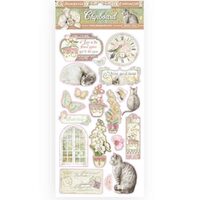 DFLCB17 - Etichete adezive, 19pcs - Orchids and Cats - coala 15x30cm - Stamperia