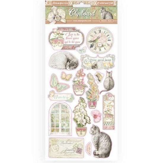 DFLCB17 - Etichete adezive, 19pcs - Orchids and Cats - coala 15x30cm - Stamperia