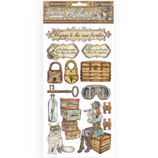 DFLCB18 - Etichete adezive, 14pcs - Lady Vagabond - coala 15x30cm - Stamperia