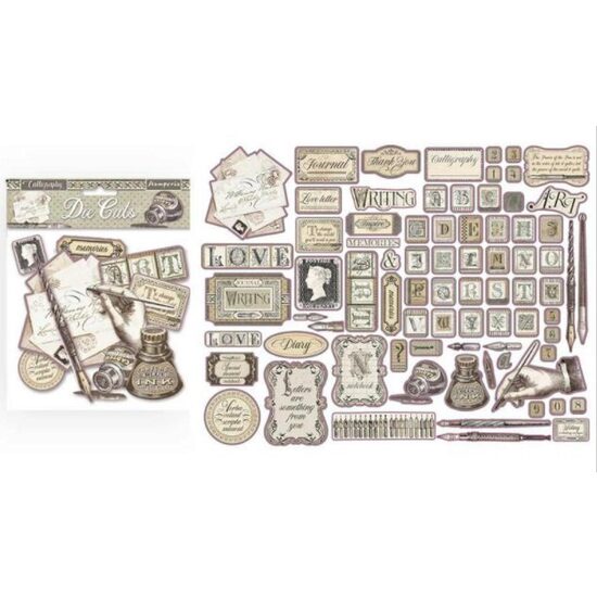 DFLDC21 - Decupaje asortate, 76 piese - Calligraphy - Stamperia