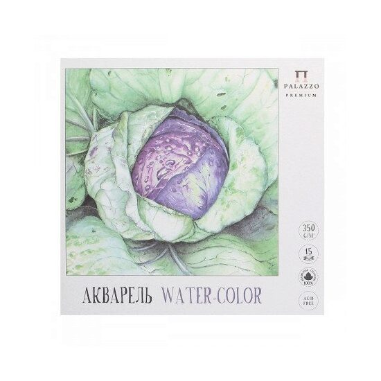 Bloc 15 file pentru acuarela Garden , 23.5 x 23.5 cm , 350gr. , Palazzo - P-ART