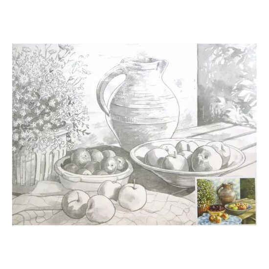 Carton panzat predesenat , 30 x 40 cm , 280gr , Still life , Nevskaya - P-ART