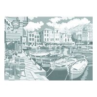 Carton panzat predesenat , 30 x 40 cm , 280gr , Town by the sea - Sonnet
