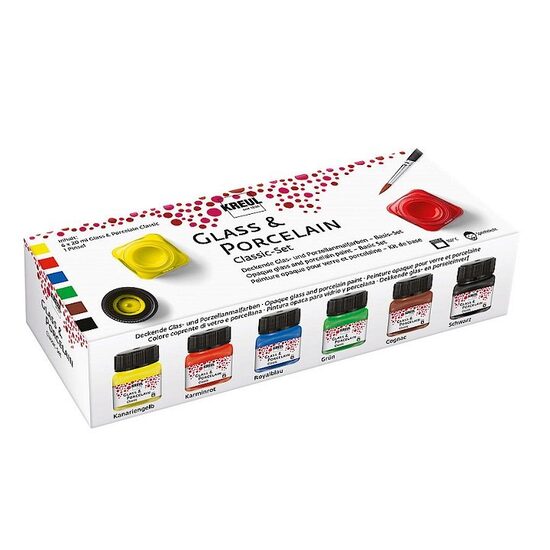 16600 - Set 6 x 20 ml culori lucioase pentru sticla si portelan - Kreul
