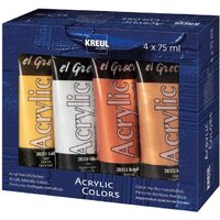 28270 - Set culori acrilice El Greco 4 x 75 ml - metalizate - Kreul