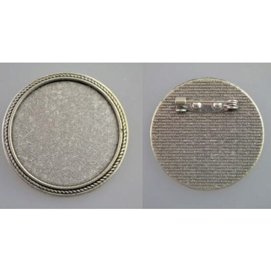 380641 Pandantiv tip brosa din metal antichizat, 2.8x3cm - ANT-CH