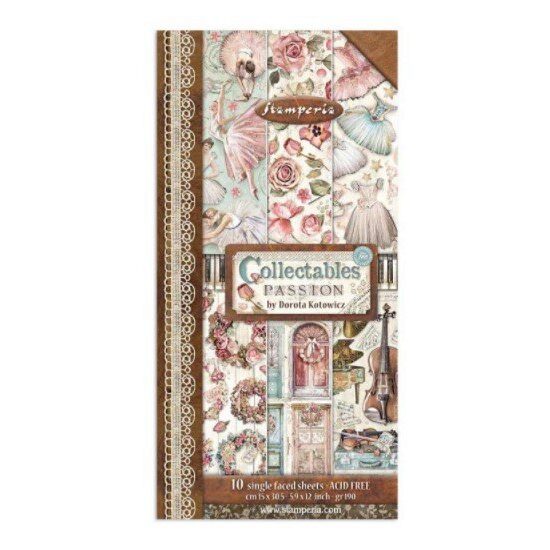 SBBV02 - Bloc 10 coli Scrapbooking, 15x30.5cm - Passion - Stamperia