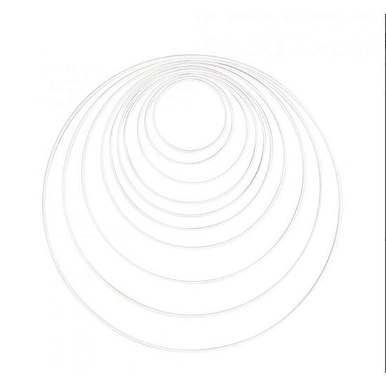 25212102 - Set 10 inele metalice albe - Dp Craft