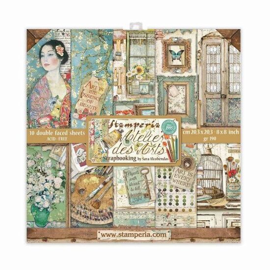 SBBL85 - Bloc 10 coli scrapbooking cu 2 fete, 30.5x30.5cm, 190gr. - Atelier des arts - Stamperia