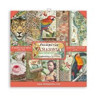 SBBS28 - Bloc 10 coli scrapbooking cu 2 fete, 20.3x20.3cm, 190gr - Amazonia - Stamperia