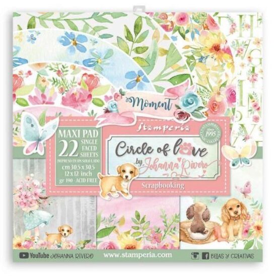 SBBXLB10 - Bloc 22 coli scrapbooking, 30.5x30.5cm, 190gr. - Circle of love Stamperia